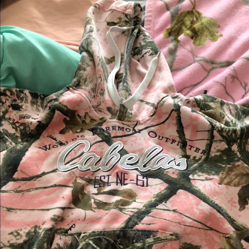 Pink Camo Cabelas Hooded Sweatshirt